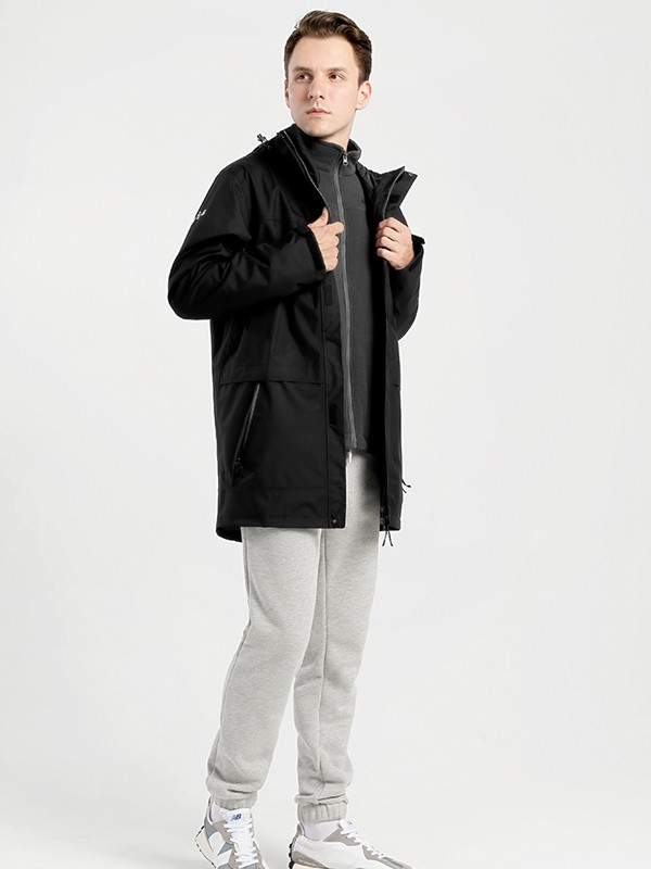 KRIPS休闲品牌2020秋冬黑色抽绳设计宽松外套