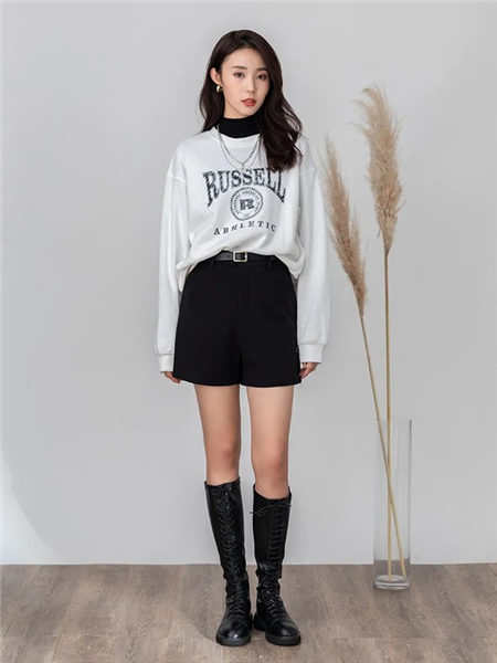 lidysoso女装品牌2020秋冬白色字母印花韩版卫衣
