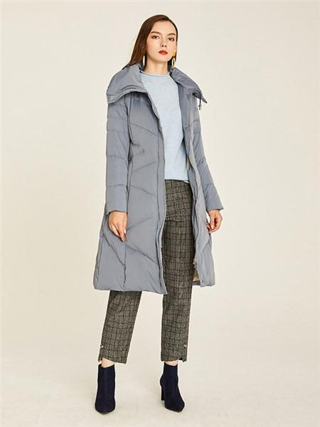 敦奴女装品牌2020秋冬灰色INS风羽绒服