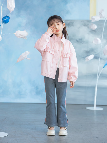 德蒙斯特童装品牌2021春夏粉色夹克衫