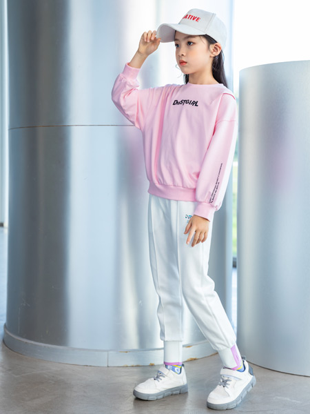德蒙斯特童装品牌2021春夏粉色卫衣
