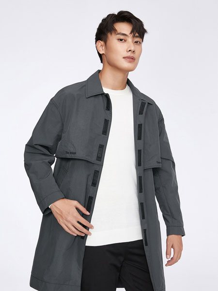 KIKC男装品牌2021春夏灰色大衣