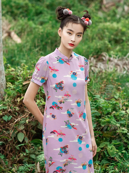 非鱼女装品牌2021春夏中国风连体裙