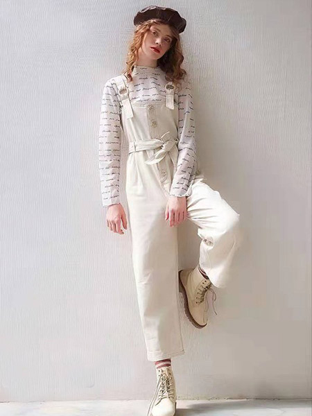 QIANSU(芊素)女装品牌2021春夏米色吊带裤