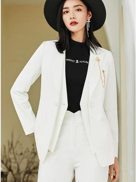 佳人苑女装品牌2021春夏白色西装套