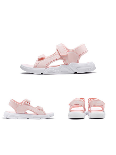 特步（中国）有限公司鞋帽/领带品牌2021春夏粉色运动凉鞋