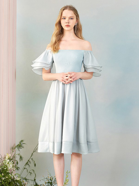 糖力潮品(TAMMYTANGS)女装品牌2021春夏一字肩时尚优雅连衣裙