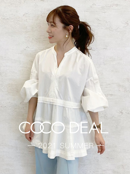 COCODEAL女装品牌2021春夏白色款式上衣