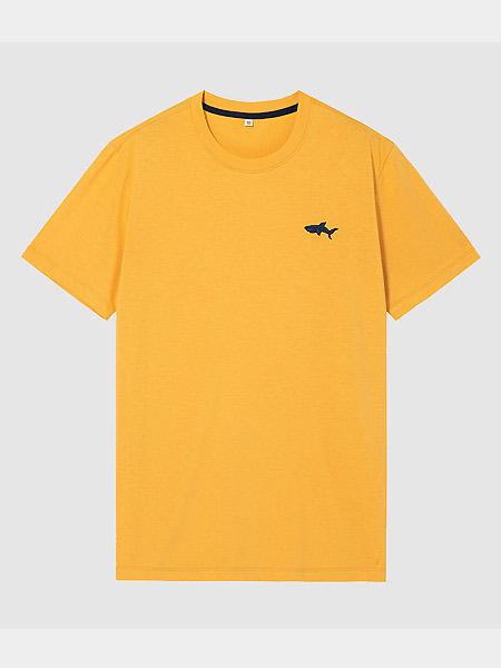 翡翠男装品牌2021夏橙色T恤