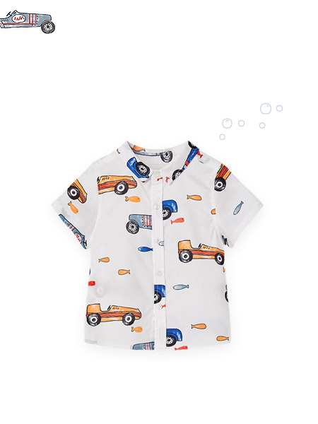 蒙蒙摩米 mesamis童装品牌2021夏季小车图案衬衣