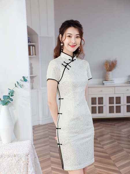 唐雅阁女装品牌2021夏季民国风气质连衣裙