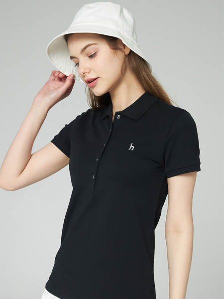 卡迪登路女装品牌2021夏季中性纯色POLO衫