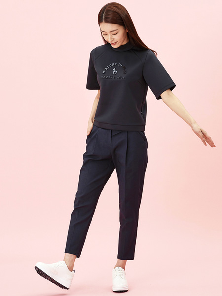卡迪登路女装品牌2021夏季黑色休闲T恤