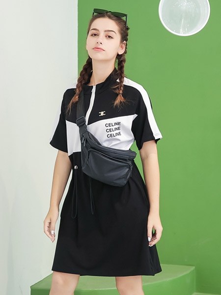艾诺绮女装品牌2021夏季运动风连衣裙