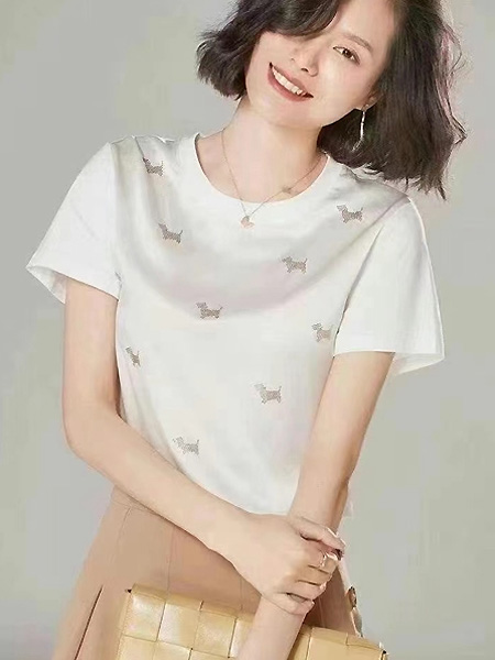 简诣女装品牌2021夏季印花时尚T恤