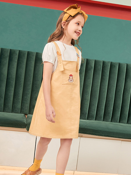 爱法贝童装品牌2021夏季套装洋气时髦中大儿童装两件套背带裙潮