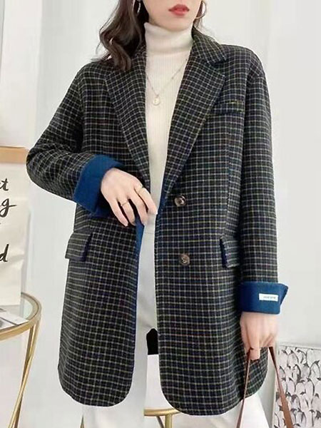 每依站女装品牌彩38平台2021春通勤西装外套