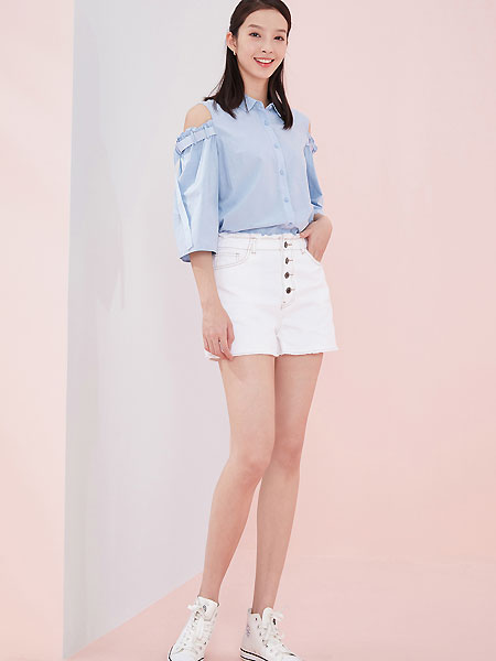 ClothScenery布景女装品牌2021夏季潮流做旧毛边设计明线装饰休闲热裤