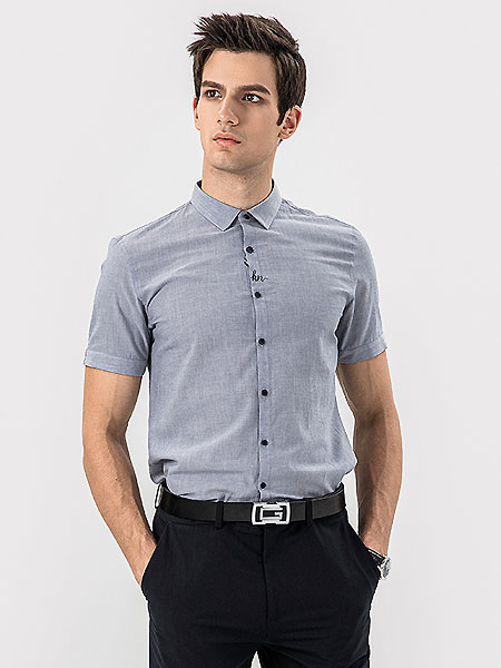 格度·佐致男装品牌2021夏季商务通勤修身短袖衬衫