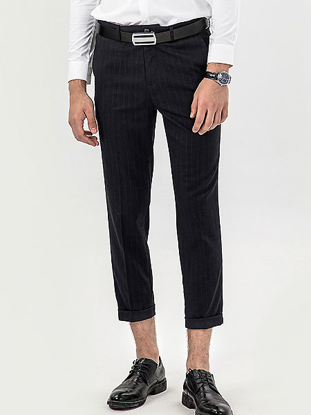 格度·佐致男装品牌2021夏季直筒青年休闲条纹西裤男商务长裤