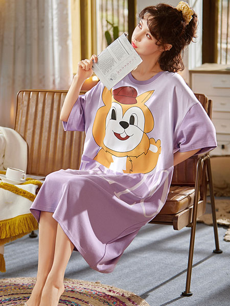 宫蝶内衣品牌2021夏季卡通可爱休闲可外穿短袖睡衣家居服