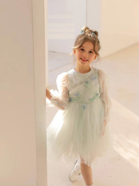猫咪精灵童装品牌2021夏季韩版洋气蕾丝网纱公主裙