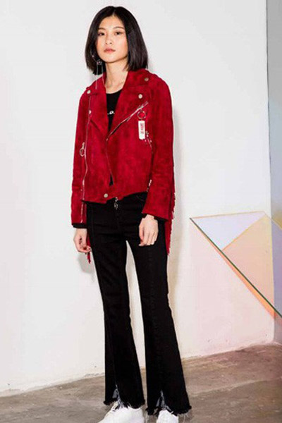 奥罗拉女装品牌2021夏季韩版宽松夹克高腰微喇叭裤