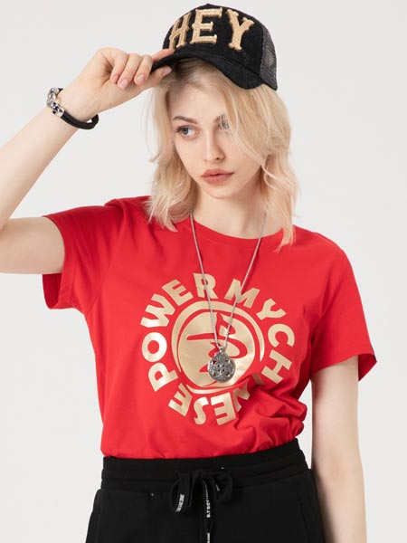 BTBOY棒球小子休闲品牌2021夏季新款纯棉印花文化衫短袖t恤女