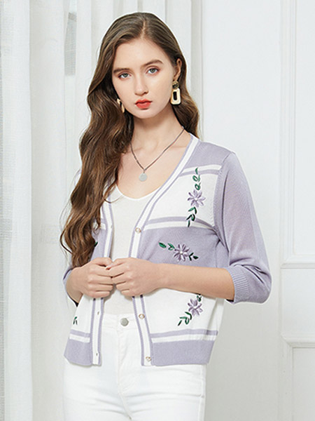 雅意娜菲女装品牌2021夏季印画衬衫外套