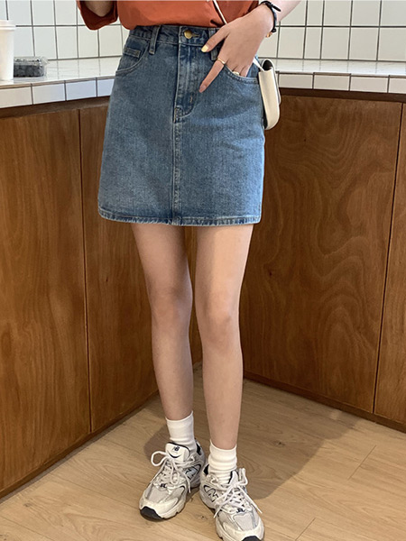 �S��女�b品牌2021夏季高腰A字包臀短裙