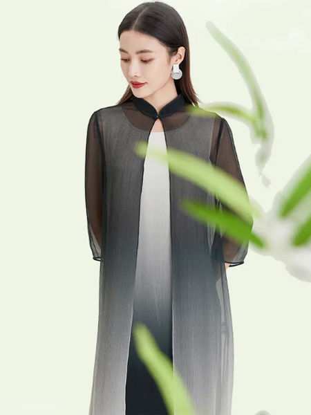 简爱诺JANANNO女装品牌2021夏季中国风连衣裙薄纱外套
