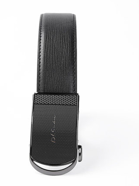 圣得西男装品牌2021夏季新款弧形扣头自动扣二层牛皮商务皮带