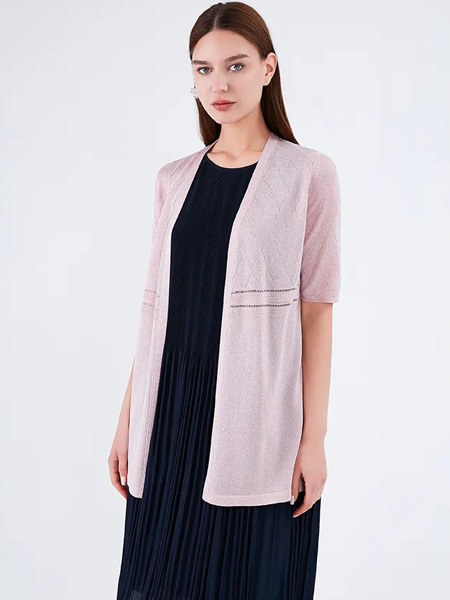 菲妮迪女装品牌2021夏季薄款透气针织衫外套