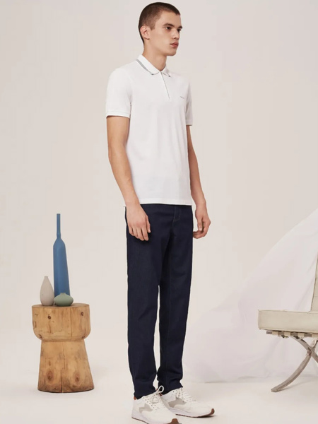 沙馳國際男裝品牌2021夏季絲混紡短袖針織