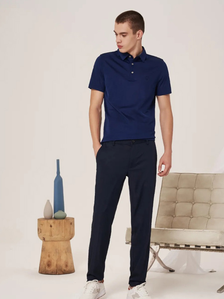 沙馳國際男裝品牌2021夏季商務休閑短袖針織衫