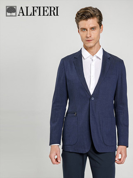 艾法利男装品牌2021春夏亚麻混纺半里设计轻薄男士单西时尚便西英伦休闲西服外套