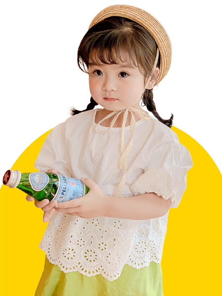 AILISI（埃莉丝）女装/TIPHAINE女装童装品牌2021夏季小清新镂空泡泡袖衬衣