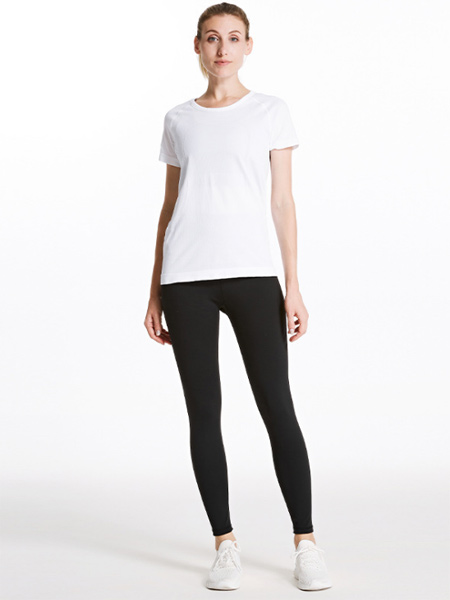 柏亿丹奥运动品牌瑜伽短袖t恤运动宽松显瘦女士健身衣纯色上衣