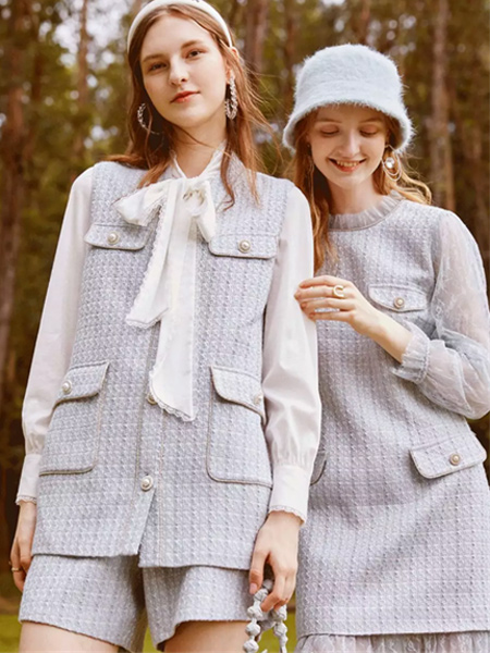 季候风女装品牌2021秋季系带纯棉加绒外套套装