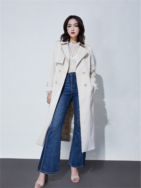卡索女装品牌2021秋季韩版长款风衣外套