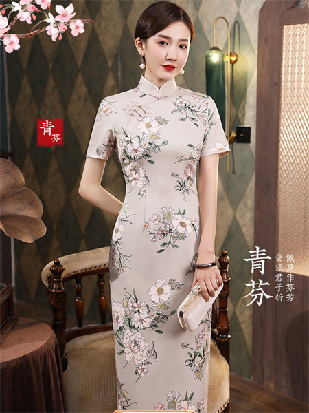 秀观唐女装品牌2021夏季新款复古改良女伴娘服年轻款日常中国风旗袍裙