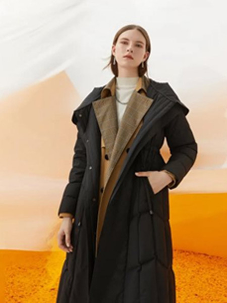 ORIGIN 安瑞井女装品牌2021秋季黑色纯棉加厚外套
