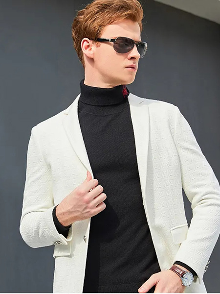 迪威玛尼男装品牌2021秋季纯色纯棉薄款西装外套