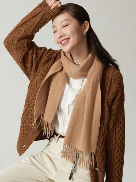 ClothScenery布景女装品牌2021秋季镂空暗纹刺绣针织长袖外套