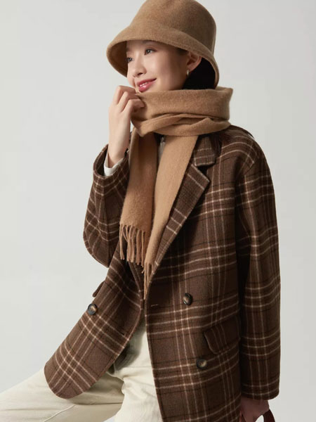 ClothScenery布景女装品牌2021秋季格子纹路纯棉外套