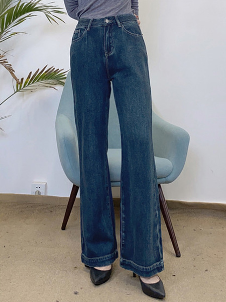 TALASA塔拉夏女装品牌2021秋季新款显瘦显腿长微喇阔腿裤
