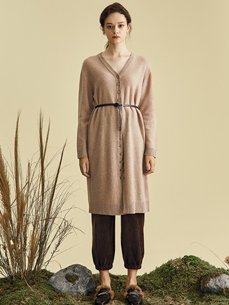TALASA塔拉夏女装品牌2021秋季商场同款纯羊毛开衫毛衣外套
