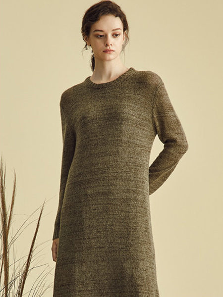 TALASA塔拉夏女装品牌2021秋季商场同款两件套羊毛针织连衣裙