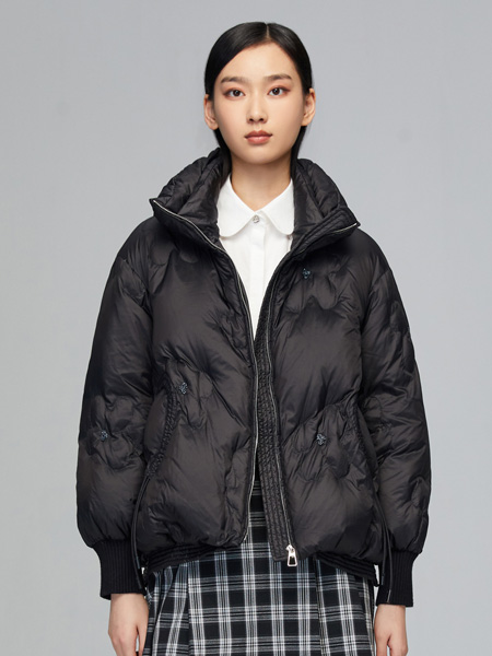 COLOVE女装品牌2021秋冬黑色立领外套