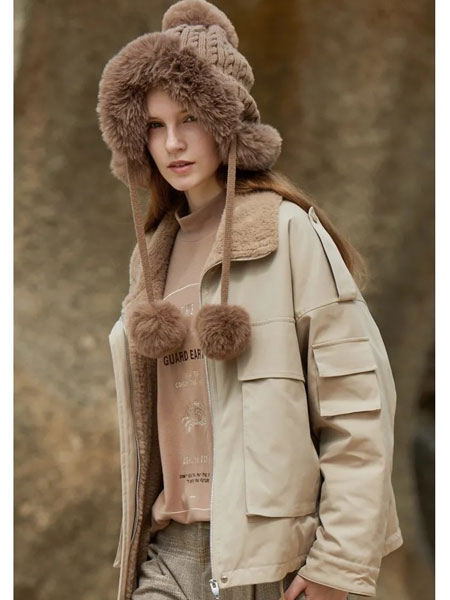 私人衣橱女装品牌2021冬季毛领工装加绒外套